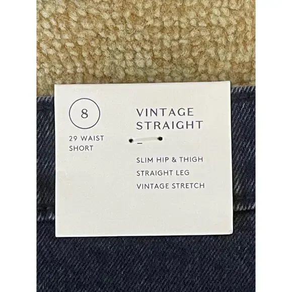 New Universal Thread Vintage Straight Jeans Women's 8/29R Black Distressed - Picture 8 of 8